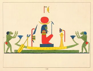 Der Gott Chons, Illustration aus Pantheon egyptien: Sammlung der mythologischen Figuren des Alten Ägypten von Jean-Francois Champollion, veröffentlicht 1823-25